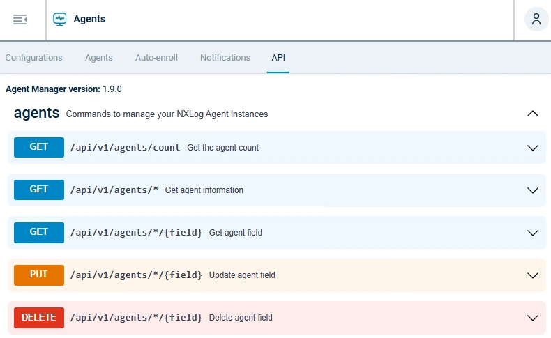 Agent Management API Swagger UI