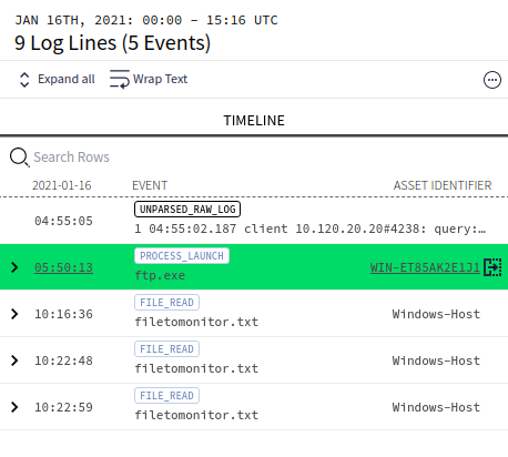 Google SecOps Asset pane