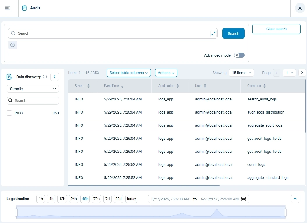NXLog Platform audit logs