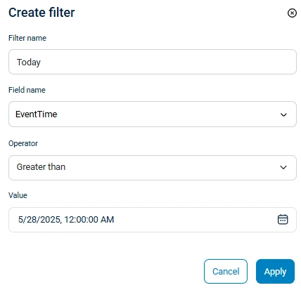 New datetime filter