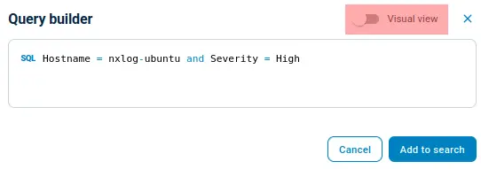 Query builder text view