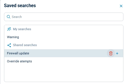 NXLog Platform saved search deletion