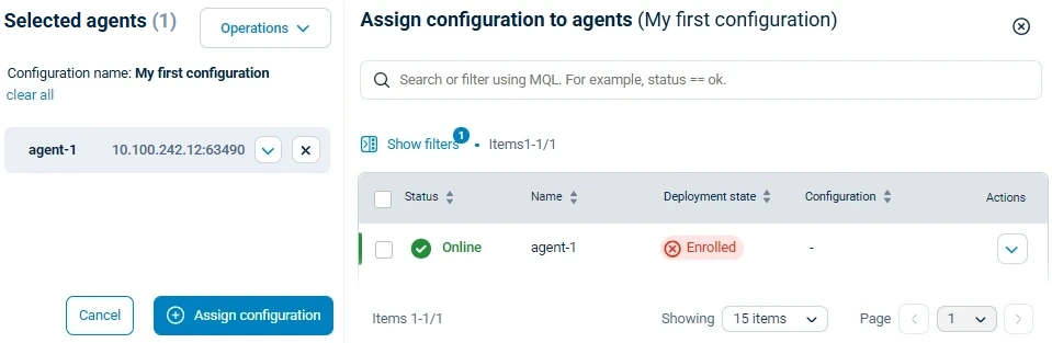 Select the agent