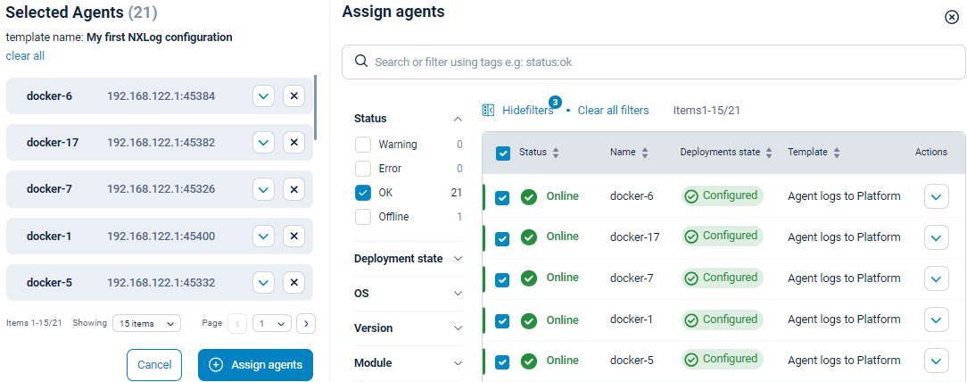 Apply a configuration to multiple NXLog Agent instances