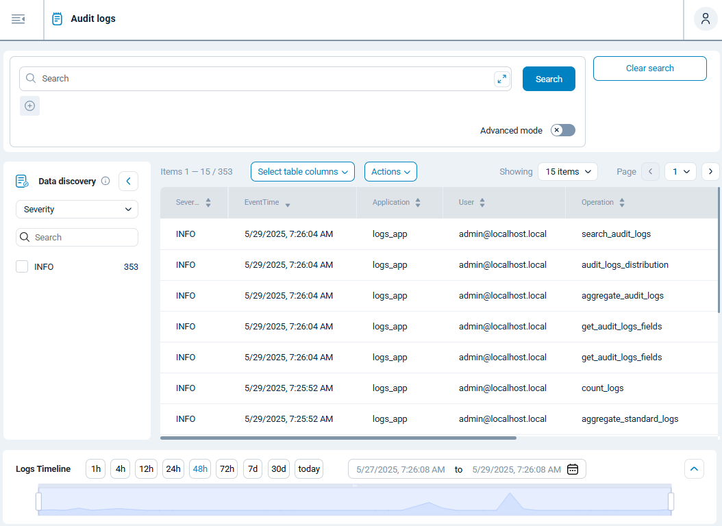NXLog Platform audit logs