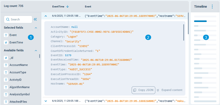 NXLog Platform log discovery result