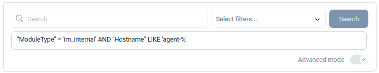 NXLog Platform execute advanced search