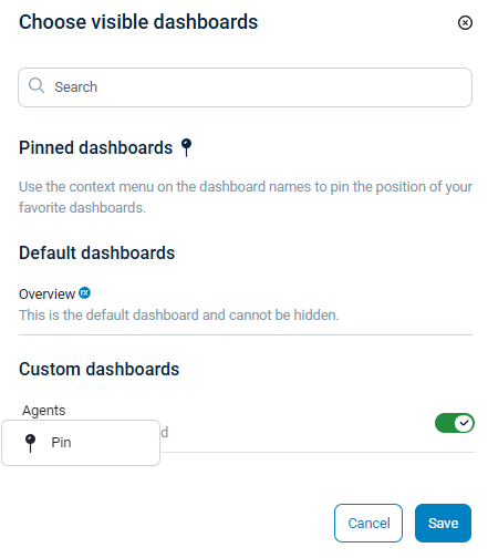 NXLog Platform - Pin dashboard