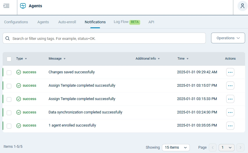 NXLog Platform notifications