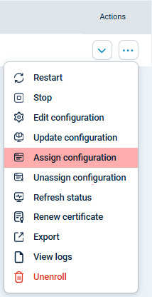 Assign a configuration