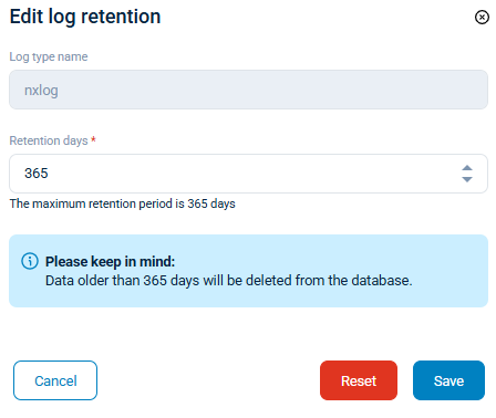 NXLog Platform editing a log type